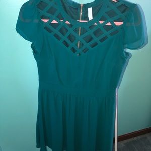 Teal Fit and Flare Dress